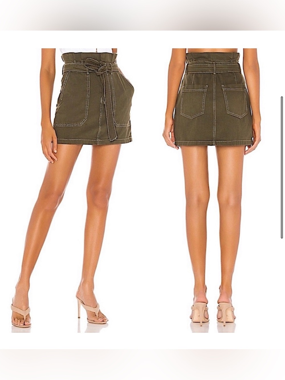 Free people splendor army green skirt size 8